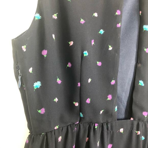 CALS Blue Chiffon Sheath Floral Dress - Picture 9 of 10